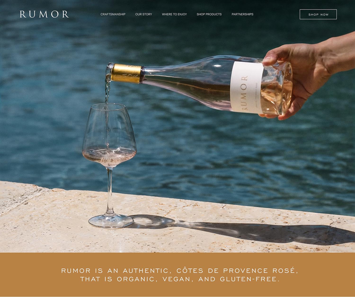 Rumor Rosé - Desktop website mockup